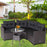 4 Pieces Patio Rattan Furniture Set Cushioned Sofa Glass Table