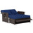 Patio Rattan Daybed with 4-Level Adjustable Backrest and Retractable Side Tray