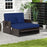 Patio Rattan Daybed with 4-Level Adjustable Backrest and Retractable Side Tray