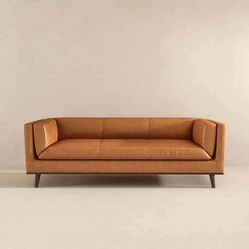 Cassidy  Tan Genuine Leather Couch