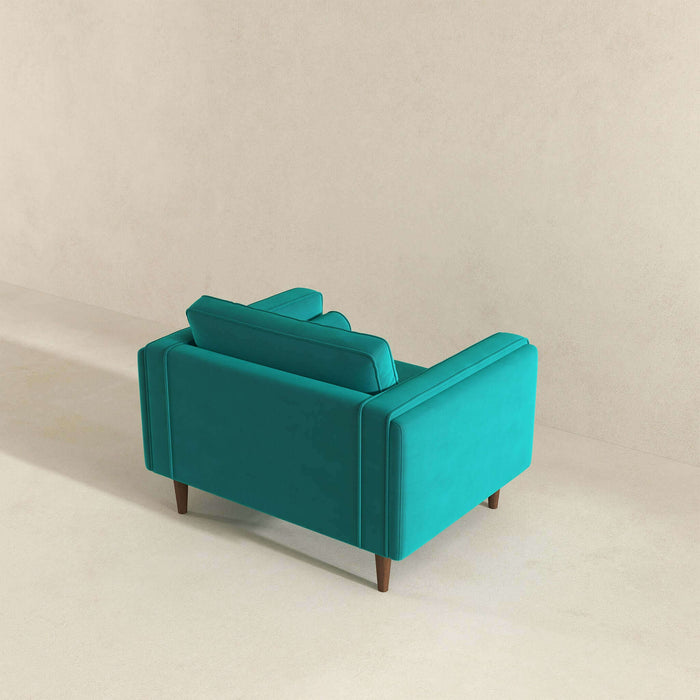 Amber Teal Velvet Lounge Chair