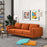 Amber Mid Century Modern Burnt Orange Luxury Modern Velvet Sofa