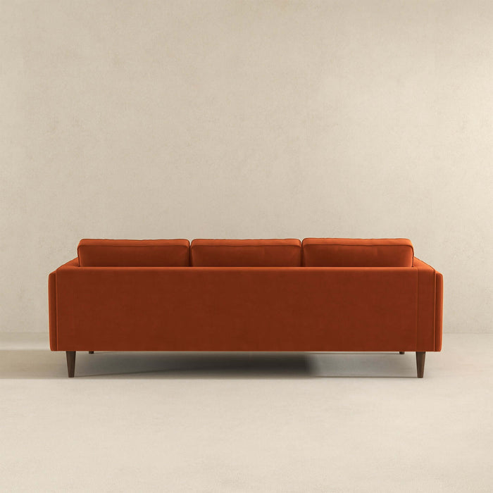 Amber Mid Century Modern Burnt Orange Luxury Modern Velvet Sofa