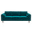 Amber Mid Century Modern Teal Luxury Modern Velvet Sofa