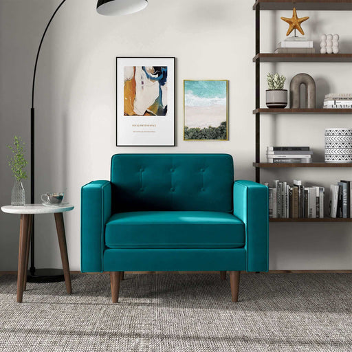 Casey  Teal Velvet Lounge Chair