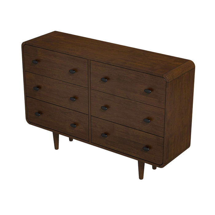 Alexa Mid Century Modern Dresser 6 Drawer