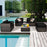 6 Pieces Patio Rattan Furniture Set with Sectional Cushion