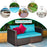 2 Pieces Patio Rattan Sectional Conversation Sofa Set