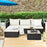 5 Pieces Patio Rattan Sectional Furniture Set with Cushions and Coffee Table