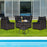 4 Pieces Patio Rattan Furniture Set Cushioned Sofa Glass Table