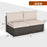 2 Pieces Patio Rattan Armless Sofa Set with 2 Cushions and 2 Pillows