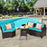 4 Pieces Outdoor Cushioned Rattan Furniture Set