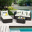 5 Pieces Patio Rattan Sectional Furniture Set with Cushions and Coffee Table