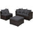 4 Pieces Patio Rattan Furniture Set with Removable Cushions and Pillows