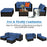 5 Pieces Patio Sectional Rattan Furniture Set with Ottoman Table