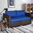 2 Pieces Patio Rattan Sectional Conversation Sofa Set