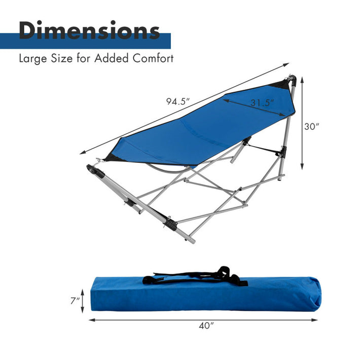 Portable Folding Steel Frame Hammock with Bag