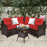 4 Pieces Outdoor Cushioned Rattan Furniture Set