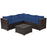 6 Pieces Rattan Patio Sectional Sofa Set with Cushions for 4-5 Person