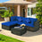 5 Pieces Outdoor Patio Rattan Furniture Set Sectional Conversation with Cushions(clearance)