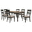 Bridget 7-piece Rectangular Dining Set Brown Brushed and Charcoal Sandthrough