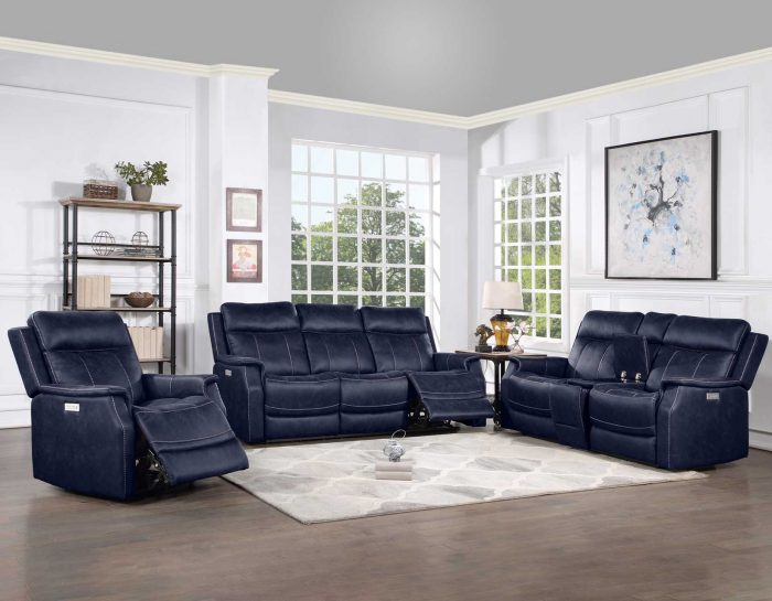 Valencia Dual-Power Leatherette Reclining Console Loveseat