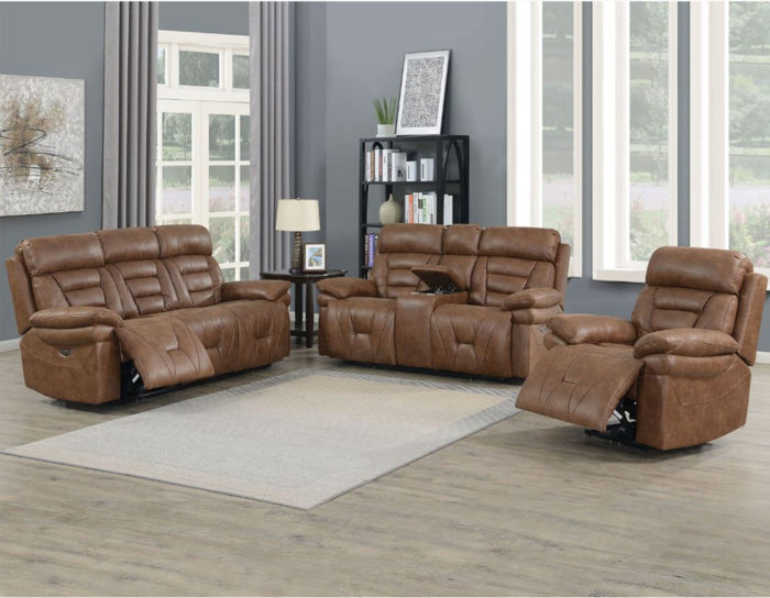 Brock Dual-Power Reclining Sofa, Cinnamon