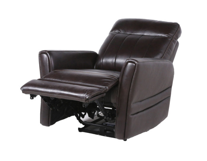 Coachella Dual-Power Leather Recliner, Brown