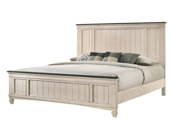 Sawyer Cream/Brown Panel Bed