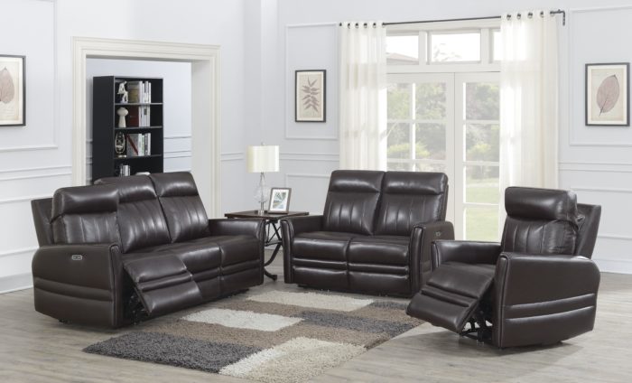 Coachella Dual Power Reclining Loveseat, Brown