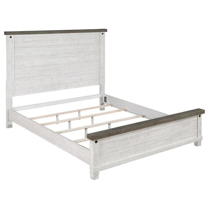 Lilith 5-piece Bedroom Set Distressed Grey and White