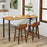 Wood Bar Stools Set of 2 with Solid Back and Seat