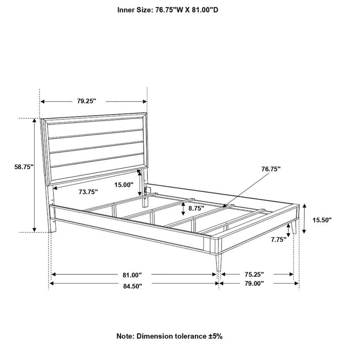 Ramon Panel Bed Metallic Sterling