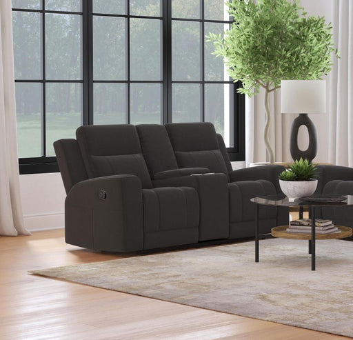 Brentwood Upholstered Motion Reclining Loveseat Black