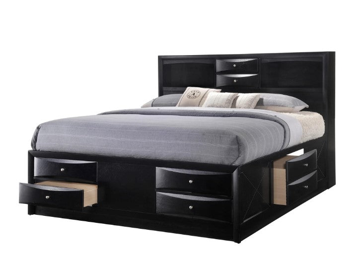 Emily Black Storage Platform Bedroom Set