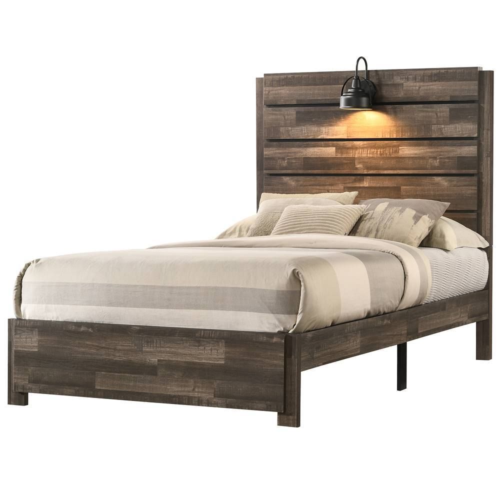 Carter Platform Brown Gray Bedroom Set