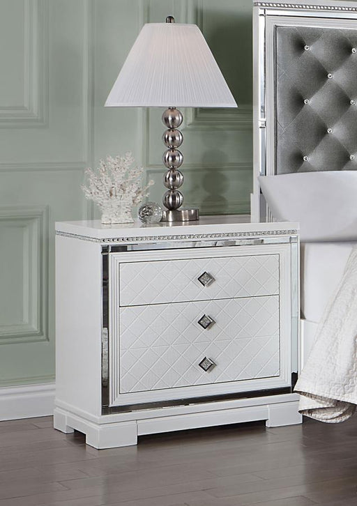 Eleanor Rectangular 2-drawer Nightstand White