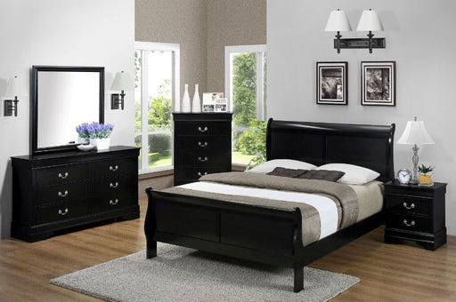 Louis Philip Black King Bed