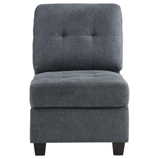 Georgina Upholstered Armless Chair Steel Grey