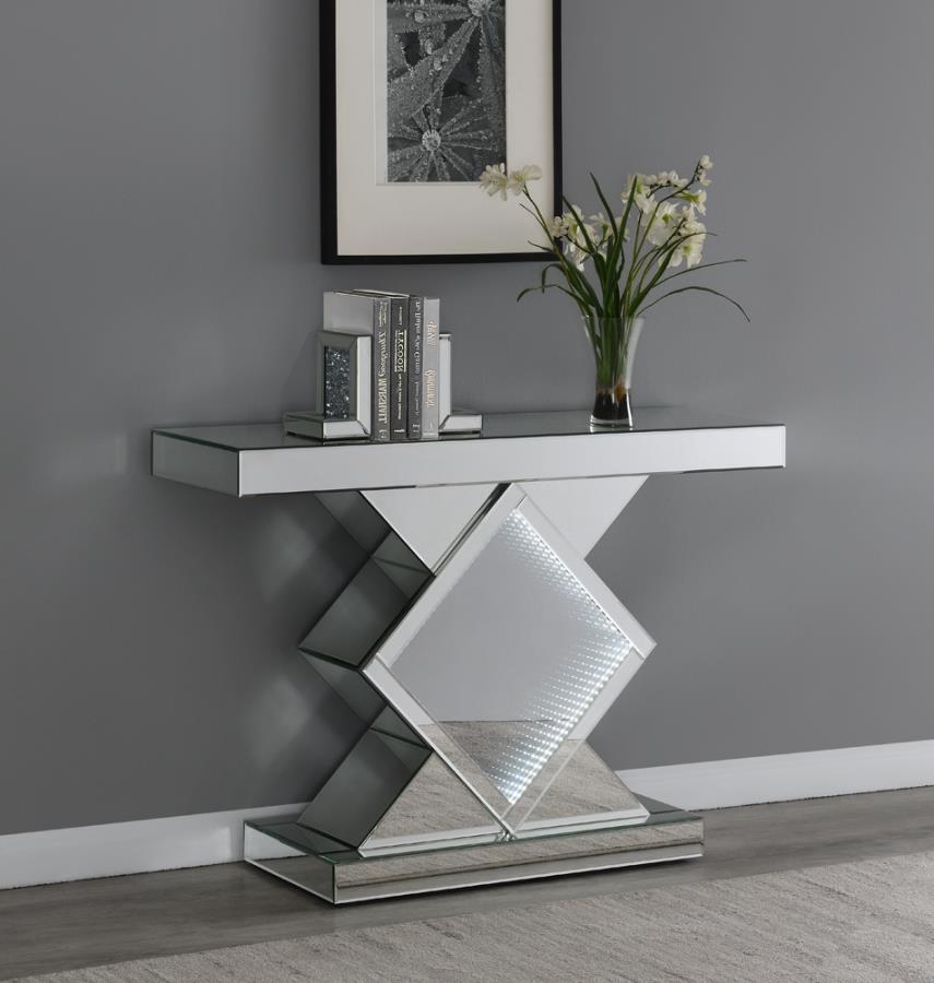 Moody Console Table With LED Lighting Silver