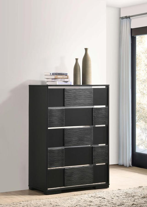 Blacktoft 5-drawer Chest Black