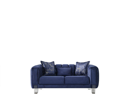 Santana Navy Velvet Loveseat