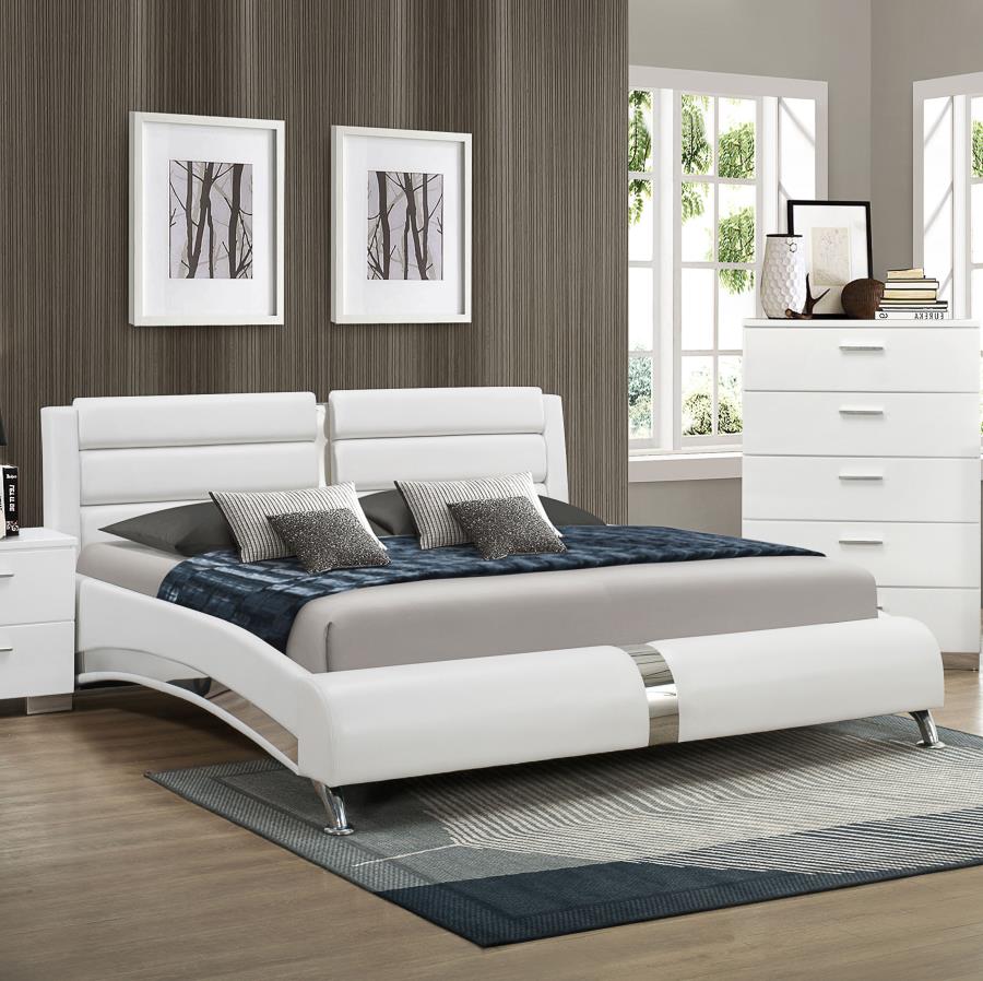 Jeremaine Upholstered Bed White