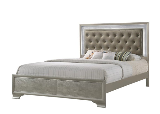 Lyssa Champagne LED Upholstered Panel Bedroom Set