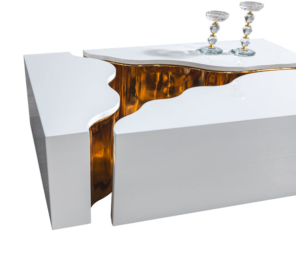 Dream Wood WhiteGold 3-Piece Coffee Table