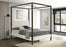 Monroe Upholstered Canopy Platform Bed Vanilla and Black