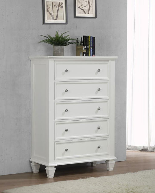 Sandy Beach 5-drawer Rectangular Chest Buttermilk