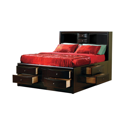 Phoenix Bedroom Set with Bookcase Headboard Deep Cappuccino