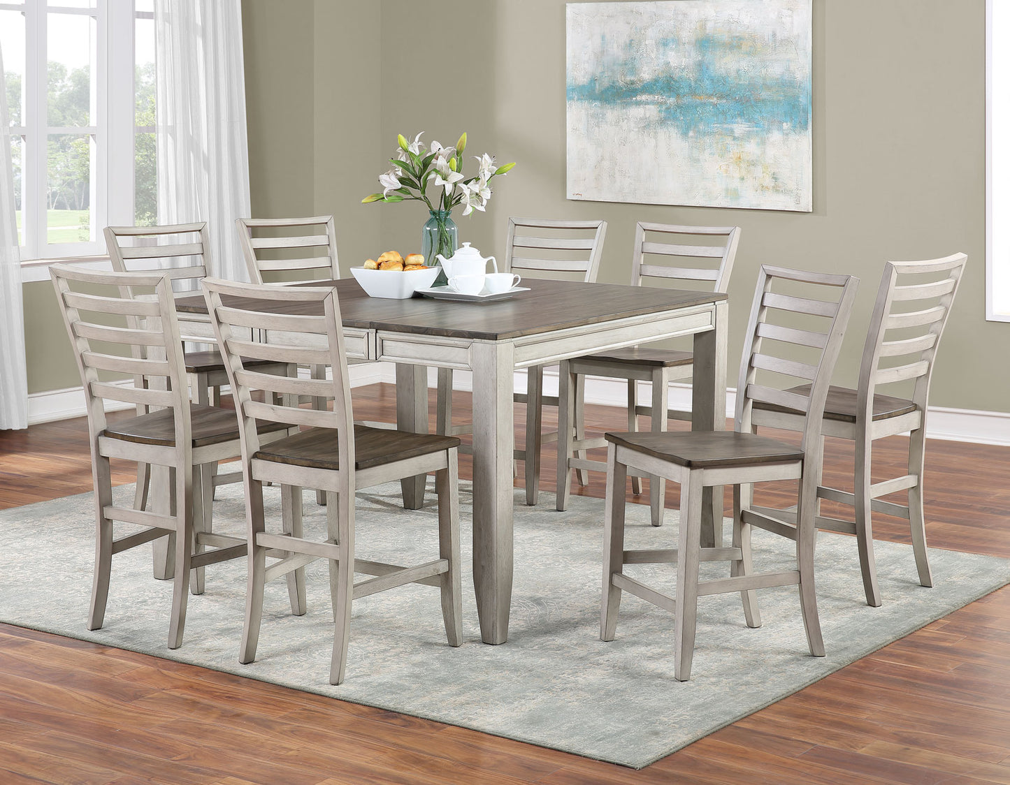 Abacus 5-Piece Counter Dining Set (Counter Table & 4 Counter Chairs)