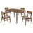 Dortch 5-piece Oval Solid Wood Dining Set Walnut